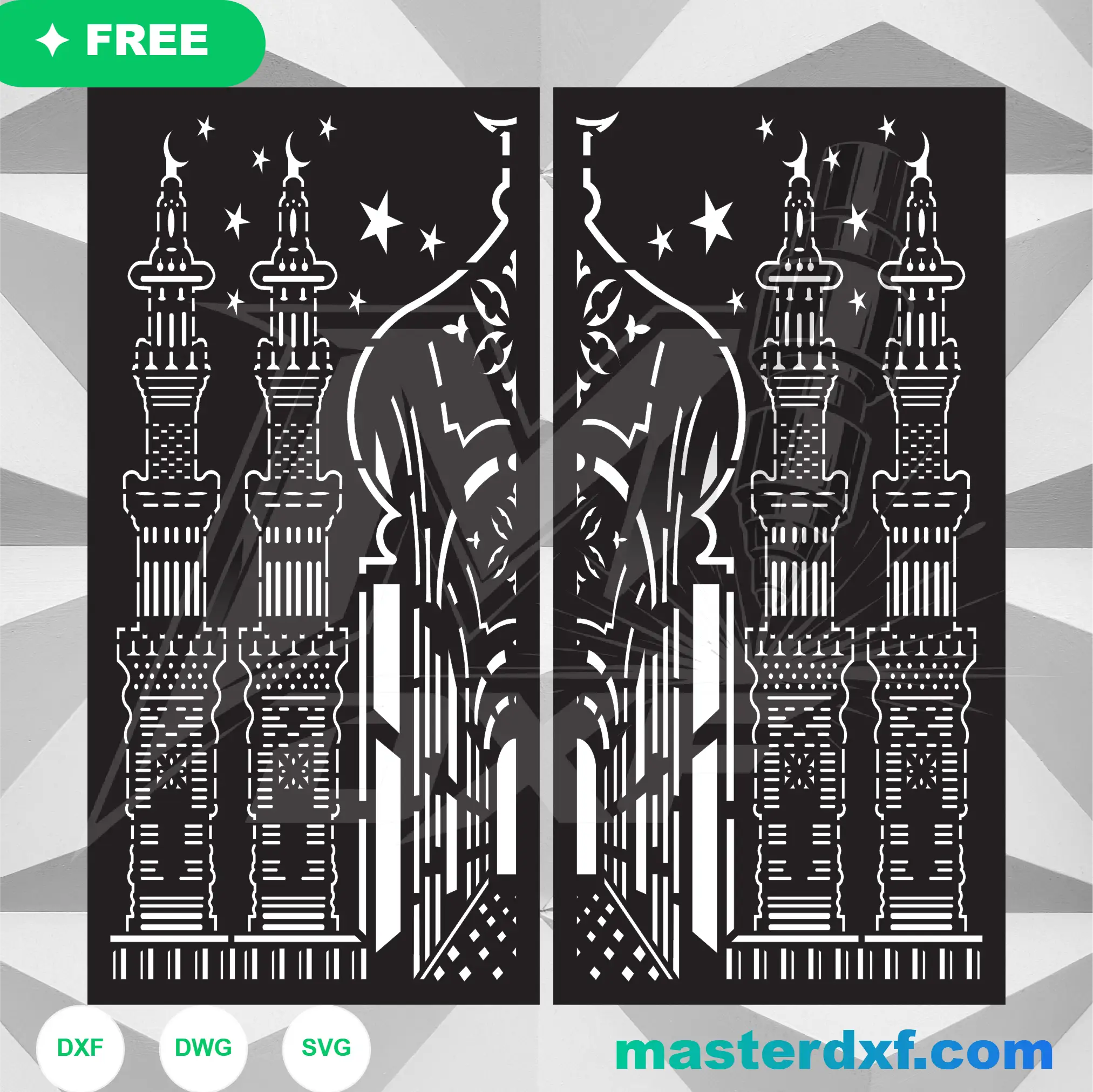 Classical Baroque Scrollwork Courtyard Gate Cutting File DXF File